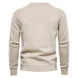 Argyle Basic Men's Sweaters Solid Color O-neck Long sleeve Knitted Pullover Winter Warm - MartLion