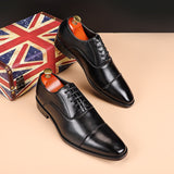 Classic British Leather Shoes Men's Retro Derby Dress Office Flats Wedding Party Oxfords Mart Lion Black 37 China
