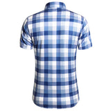 Men's Summer Shirt Vintage Chamise Homme Classique Formal Workwear Wedding Dress Checked Shirt Men's Blusa Masculina Luxo Mart Lion   