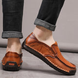 Men Handmade Shoes Genuine Leather Casual Outdoor Soft Homme Classic Ankle Non-slip Flats Trend Mart Lion   