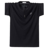Men's Big Tall T-shirt Short Sleeves Oversized Cotton Tee Summer Fit  Elastic force Mart Lion Black M 