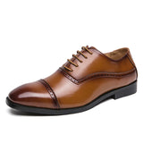 Dress Shoes Men's Split Leather Footwear Formal Social Mart Lion Brown 38 