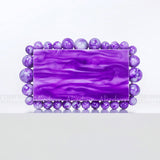  Women Clear Acrylic Box Evening Clutch Bags For Wedding Party Luxury Gold Foil Beads Purses And Handbags Designer Mart Lion - Mart Lion
