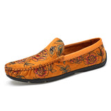 Men's Shoes Casual Shoes Loafers Moccasins Breathable Slip on Orange Yellow Driving Shoes Mart Lion Yellow 6.5 