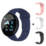 D18 Pro Smart Watch Men Women Bluetooth Fitness Tracker Bracelet Sport Heart Rate Blood Pressure Kids Smartwatch for IOS Android Mart Lion Blue Add 3 Strap  