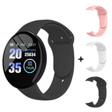 D18 Pro Smart Watch Men Women Bluetooth Fitness Tracker Bracelet Sport Heart Rate Blood Pressure Kids Smartwatch for IOS Android Mart Lion Black Add 3 Strap  