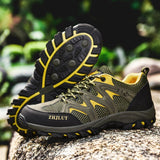 Hiking Shoes Men's Women Mesh Sneakers Breathable Lace Up Casual Female Black Mountain Shoes Boy Autumn Summer Brown