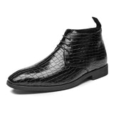 Men's Leather Shoes Dress Shoes Luxury Brand British Style High Top Wedding Oxford Mart Lion black 38 