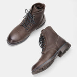 Genuine leather Men's Boots Brand Warm Winter Mart Lion   