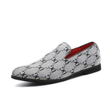 Loafers Men's Shoes Letter Canvas Breathable Round Toe Slip-on Classic Casual Party Daily Dress Mart Lion Black 38 