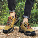 Men's Hiking Shoes Waterproof Warm Sneakers Climbing Casual Non-slip Wear-resistant Outdoor Travel Mart Lion   