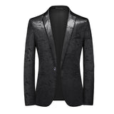 Men's Clothing Blaser Slim Masculino Wedding Party Dress Suits Jacket Homme Luxury Korean Blazer Hombre Elegante Moderno Mart Lion 9950-Black Asian Size M 