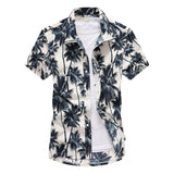 Men's Short Sleeve Hawaiian Shirt Colorful Print Casual Beach Hawaiian Shirt Mart Lion 13 white Asian size 2XL 