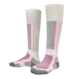 1 Pair Thermal Hiking Ski Socks Men Women Winter Long Warm Compression Ski Hiking Snowboarding Sports Mart Lion A-pink  