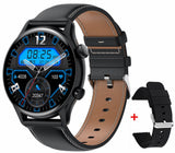 Smart Watch HK8 Pro Amoled Screen AI Voice Bluetooth Call Heart Rate Health Monitor I30 Smartwatch Fitness Tracker Mart Lion Black Leather  