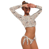  Padded Bikini Set Women Vintage Swimwear Print Leopard Sunscreen Swimsuit Beach Suit Bathing Suits Mart Lion - Mart Lion
