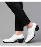 Black Formal Shoes for Men's Pointed Leather Elegant Dress Shoes Lace-up Heel Shoe zapatos hombre vestir Mart Lion   