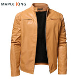 Men's Designer Jacket Leather Coats Vintage Warm Thick Fleece Zipper Cardigan Veste Homme Motorcycle Windbreaker