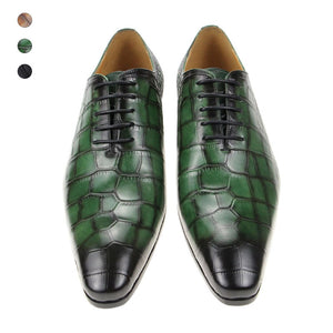 Summer Breathable New Arrival Dress Wedding Men&#39;s Shoes lace up leather crocodile pattern British shoelaces Workplace business  MartLion