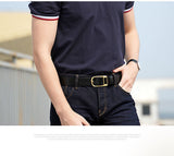  Genuine Leather For Men's Buckle Jeans Cowskin Casual Belts Cowboy Waistband Designer Mart Lion - Mart Lion