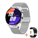 For HUAWEI Smart Watch Men's Waterproof Sport Fitness Tracker Multifunction Bluetooth Call Smartwatch For Android IOS Mart Lion Mesh belt silver  