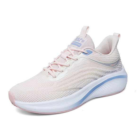 Women's Sports Shoes High Elastic Popcorn Soft Sole Breathable Running Student Tennis Player Elegant Casual Hiking Mart Lion Pink 35 