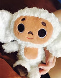 cheburashka plush toy big eyes monkey with clothes doll Russia Anime baby kid sleep appease doll toys for children Mart Lion about 18cm white round 