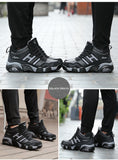  Winter Leather Boots Men's Waterproof Sneakers Warm Trekking Work Casual Autumn Anti-slip High-top Mart Lion - Mart Lion