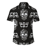 Skull Hawaiian Shirt Oversized Men's 3d Print Beach Shirt Short Sleeve Button Casual Oversized Summer Shirt Mart Lion   