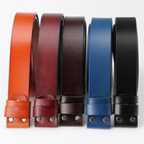 Cowskin Cow Real Genuine Leather Belt No Buckle for Smooth Buckle Cowboy 5 Colors Belts Body Without Buckle for Men's Accessories Mart Lion   
