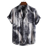 Summer Men's Beach Hawaiian Shirts Casual Vacation Street Short Sleeve Street Shirts Tops Mart Lion E898076A XL China