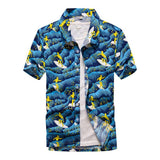 Men's Hawaiian Shirt Casual Colorful Printed Beach Aloha Short Sleeve Camisa Hawaiana Hombre Mart Lion   