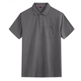 Men's Polo Shirt Clothing Summer Short Sleeve Summer Shirt Black White Cotton Polo Shirts Mart Lion With Pocket Gray XXXL 
