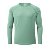 Men's UPF 50+ Rash Guard T-Shirt Athletic Crewneck Sweatshirt Long Sleeve Fishing Hiking Workout Outdoor Pullover Mart Lion Army Green S China