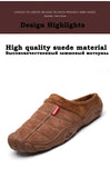 Men's Slippers Home Winter Indoor Warm Shoes Thick Bottom Plush Waterproof Leather House Slippers Cotton Mart Lion   