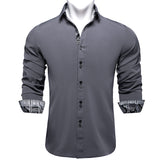 Casual White Shirt Men's Long Sleeve Button-down Collar Slim Fit Shirt Solid Cotton Men's Social Dress Shirt Mart Lion CY-2224 S 