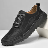 Harajuku Shoes Men's Luxury Handmade Genuine Leather Sports Designer Jogging Trainers Walking Sneakers Mart Lion Black 38 