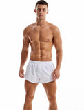 Men's Underwear Boxer Shorts Cotton Split Side Ultra Shorts Casual Sleep Bottoms Pajamas Underpants Lounge Home Sleepwear Mart Lion White S China