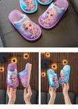  Home Children Cotton Slippers Frozen Princess Elsa Girls Winter PU Leather Waterproof Indoor Non-slip Warm Boys Shoes Mart Lion - Mart Lion