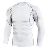 Men's Bodybuilding Sport T-shirt Quick Dry Running Shirt Long Sleeve Compression Top Gym Fitness Tight Rashgard Mart Lion TC-95 M 
