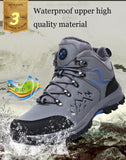 Men's Boots Water Proof Leather Winter Shoes Short Plush Black Snow Platform Outsole Non-slip Mart Lion   