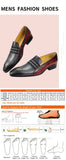 Men‘s Leather Dress Casual one-step loafers Wedding Printing brogue shoes Pointed Toe Fashion Color matching Gray Red chaussures Mart Lion   