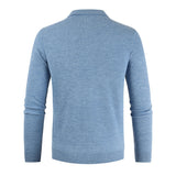 Men's Sweater Luxury Elegant Blue Pullover Jersey Hombre Streetwear Winter Warm Soft Jumpers Vinatge Polo Sweaters