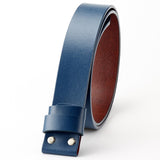 Cowskin Cow Real Genuine Leather Belt No Buckle for Smooth Buckle Cowboy 5 Colors Belts Body Without Buckle for Men's Accessories Mart Lion Blue China 100cm