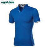 Men's Cotton Polo Shirt Short Sleeve Polo Shirt Homme Mart Lion blue M 