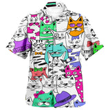 Summer Men's Hawaiian Shirts Psychedelic Mushroom Print Loose Short Sleeve Party Beach Shirts Mart Lion MOGU08 US SIZE XL 