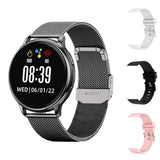 Smart Watch Round Waterproof Smartwatch Men's Women Fitness Tracker Blood Pressure Monitor for Android IOS Smart Clock Mart Lion black add 3 strap  