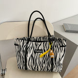Canvas Bags For Women Trendy Large-Capacity Shoulder Handbags Graffiti Tote Bag Mart Lion Zebra duck  