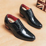 Heavy Heeled Men Casual Shoes Black Lace-up Breathabl Oxfords Zapatos Casuales Para Hombres Mart Lion 673black 38 