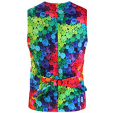 Cute Printed Suit Steampunk Waistcoat for Men's Wedding Party Dress Chaleco Hombre Vest Elegant Sleeveless Jacket Mart Lion   